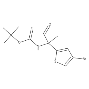tert-butyl N-[2-(4-bromothiophen-2-yl)-1-oxopropan-2-yl]carbamate结构式