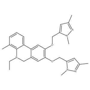 8,9-Bis[(1,3-dimethyl-1H-pyrazol-5-YL)methoxy]-5-ethyl-4-methyl-5,6-dihydrophenanthridine结构式
