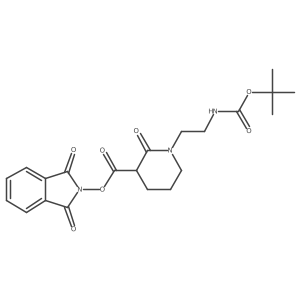1,3-dioxo-2,3-dihydro-1H-isoindol-2-yl 1-(2-{[(tert-butoxy)carbonyl]amino}ethyl)-2-oxopiperidine-3-carboxylate结构式