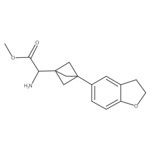 Methyl 2-amino-2-[3-(2,3-dihydro-1-benzofuran-5-yl)-1-bicyclo[1.1.1]pentanyl]acetate结构式