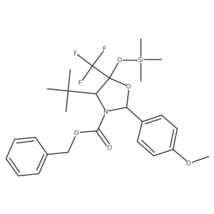 2-(4-Methoxyphenyl)-4-(1-methylethyl)-5-trifluoromethyl-5-trimethylsiloxy-3-oxazolidinecarboxylic acid phenylmethyl ester结构式