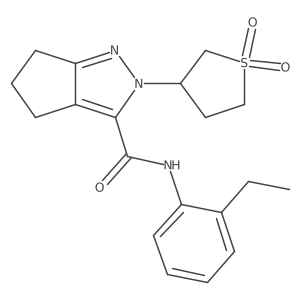 2-(1,1-dioxidotetrahydrothiophen-3-yl)-N-(2-ethylphenyl)-2,4,5,6-tetrahydrocyclopenta[c]pyrazole-3-carboxamide Structure