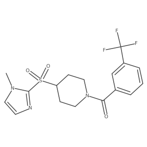 (4-((1-methyl-1H-imidazol-2-yl)sulfonyl)piperidin-1-yl)(3-(trifluoromethyl)phenyl)methanone结构式