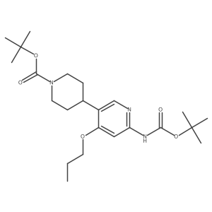 Tert-butyl 4-(6-((tert-butoxycarbonyl)amino)-4-propoxypyridin-3-yl)piperidine-1-carboxylate结构式