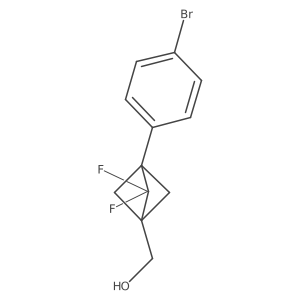 (3-(4-Bromophenyl)-2,2-difluorobicyclo[1.1.1]pentan-1-yl)methanol结构式