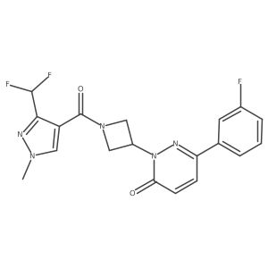 2-{1-[3-(difluoromethyl)-1-methyl-1H-pyrazole-4-carbonyl]azetidin-3-yl}-6-(3-fluorophenyl)-2,3-dihydropyridazin-3-one Structure