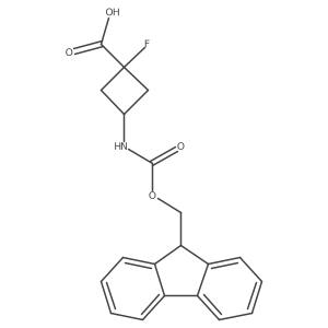 3-({[(9H-fluoren-9-yl)methoxy]carbonyl}amino)-1-fluorocyclobutane-1-carboxylic acid结构式
