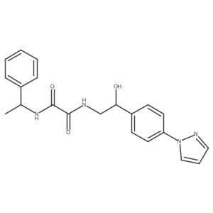 N-{2-hydroxy-2-[4-(1H-pyrazol-1-yl)phenyl]ethyl}-N'-(1-phenylethyl)ethanediamide结构式