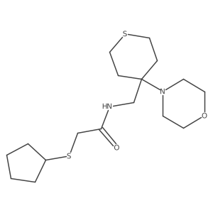 2-(cyclopentylsulfanyl)-N-{[4-(morpholin-4-yl)thian-4-yl]methyl}acetamide Structure