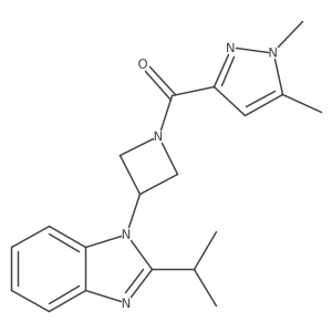 1-[1-(1,5-dimethyl-1H-pyrazole-3-carbonyl)azetidin-3-yl]-2-(propan-2-yl)-1H-1,3-benzodiazole结构式