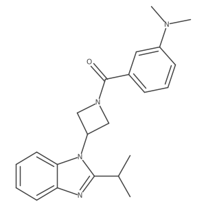 N,N-dimethyl-3-{3-[2-(propan-2-yl)-1H-1,3-benzodiazol-1-yl]azetidine-1-carbonyl}aniline结构式