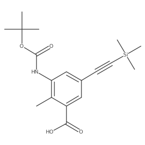 3-{[(Tert-butoxy)carbonyl]amino}-2-methyl-5-[2-(trimethylsilyl)ethynyl]benzoic acid结构式