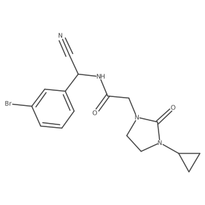 N-[(3-Bromophenyl)-cyanomethyl]-2-(3-cyclopropyl-2-oxoimidazolidin-1-yl)acetamide结构式