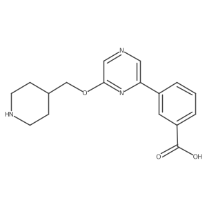 3-{6-[(Piperidin-4-yl)methoxy]pyrazin-2-yl}benzoic acid Structure