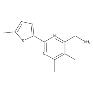 1-[5,6-Dimethyl-2-(5-methylthiophen-2-yl)pyrimidin-4-yl]methanamine结构式