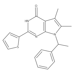 3,7-Dihydro-5,6-dimethyl-7-(1-phenylethyl)-2-(2-thienyl)-4h-pyrrolo[2,3-d]pyrimidin-4-one结构式