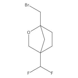 1-(Bromomethyl)-4-(difluoromethyl)-2-oxabicyclo[2.2.1]heptane结构式