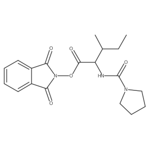 1,3-dioxo-2,3-dihydro-1H-isoindol-2-yl (2S)-3-methyl-2-[(pyrrolidine-1-carbonyl)amino]pentanoate结构式