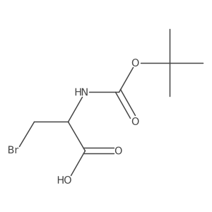 (2S)-3-bromo-2-{[(tert-butoxy)carbonyl]amino}propanoic acid结构式