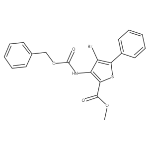 Methyl 3-{[(benzyloxy)carbonyl]amino}-4-bromo-5-phenylthiophene-2-carboxylate结构式
