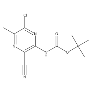 tert-butyl N-(6-chloro-3-cyano-5-methylpyrazin-2-yl)carbamate Structure