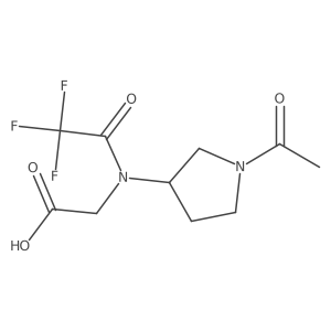 2-[N-(1-acetylpyrrolidin-3-yl)-2,2,2-trifluoroacetamido]acetic acid结构式