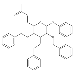 Phenyl 2,3,4-tri-O-benzyl-6-O-acetyl-1-thio-beta-D-glucopyranoside结构式