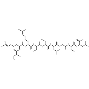 L-Seryl-N~5~-(diaminomethylidene)-L-ornithyl-N~5~-(diaminomethylidene)-L-ornithyl-L-seryl-L-seryl-L-leucylglycyl-L-seryl-L-leucine结构式