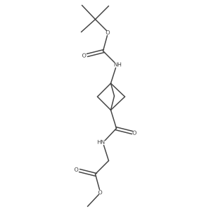 Methyl 2-[[3-[(2-methylpropan-2-yl)oxycarbonylamino]bicyclo[1.1.1]pentane-1-carbonyl]amino]acetate结构式
