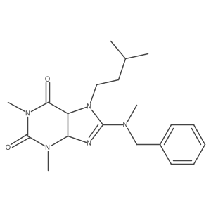 8-[Benzyl(methyl)amino]-1,3-dimethyl-7-(3-methylbutyl)-4,5-dihydropurine-2,6-dione结构式