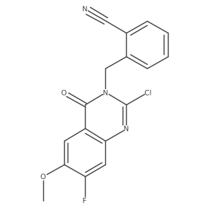 2-[(2-Chloro-7-fluoro-6-methoxy-4-oxo-3(4H)-quinazolinyl)methyl]benzonitrile结构式
