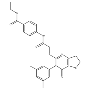 Ethyl 4-(2-((3-(3,5-dimethylphenyl)-4-oxo-3,4,6,7-tetrahydrothieno[3,2-d]pyrimidin-2-yl)thio)acetamido)benzoate Structure