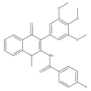 4-fluoro-N-[1-methyl-4-oxo-3-(3,4,5-trimethoxyphenyl)-1,4-dihydro-2-quinolinyl]benzamide结构式