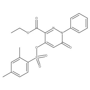 Ethyl 4-(((2,4-dimethylphenyl)sulfonyl)oxy)-6-oxo-1-phenyl-1,6-dihydropyridazine-3-carboxylate结构式