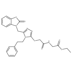 ethyl 2-(2-((5-((2-oxobenzo[d]thiazol-3(2H)-yl)methyl)-4-phenethyl-4H-1,2,4-triazol-3-yl)thio)acetamido)acetate Structure