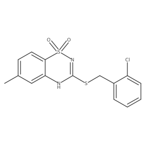 3-((2-chlorobenzyl)thio)-6-methyl-4H-benzo[e][1,2,4]thiadiazine 1,1-dioxide Structure