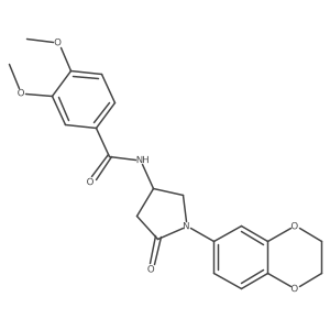 N-[1-(2,3-dihydro-1,4-benzodioxin-6-yl)-5-oxopyrrolidin-3-yl]-3,4-dimethoxybenzamide结构式