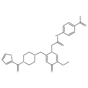 N-(4-acetylphenyl)-2-(2-((4-(furan-2-carbonyl)piperazin-1-yl)methyl)-5-methoxy-4-oxopyridin-1(4H)-yl)acetamide结构式