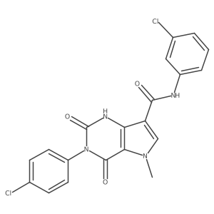 N-(3-chlorophenyl)-3-(4-chlorophenyl)-5-methyl-2,4-dioxo-1H,2H,3H,4H,5H-pyrrolo[3,2-d]pyrimidine-7-carboxamide Structure