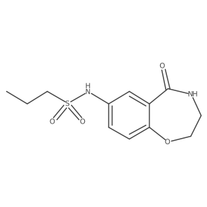 N-(5-oxo-2,3,4,5-tetrahydrobenzo[f][1,4]oxazepin-7-yl)propane-1-sulfonamide结构式