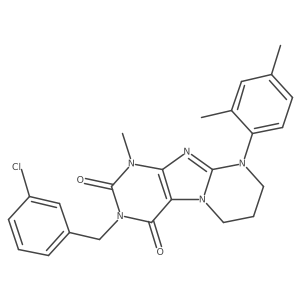 3-(3-chlorobenzyl)-9-(2,4-dimethylphenyl)-1-methyl-6,7,8,9-tetrahydropyrimido[2,1-f]purine-2,4(1H,3H)-dione Structure