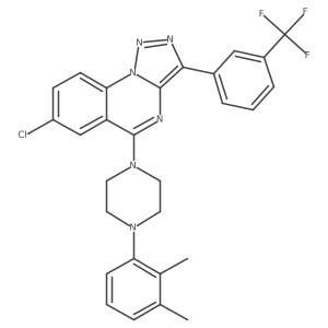1-{7-Chloro-3-[3-(trifluoromethyl)phenyl]-[1,2,3]triazolo[1,5-A]quinazolin-5-YL}-4-(2,3-dimethylphenyl)piperazine Structure