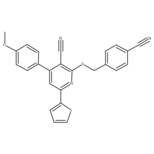 2-[(4-Cyanobenzyl)sulfanyl]-4-(4-methoxyphenyl)-6-(thiophen-2-yl)pyridine-3-carbonitrile结构式