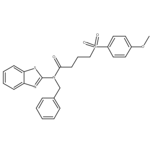 N-(benzo[d]thiazol-2-yl)-N-benzyl-4-((4-methoxyphenyl)sulfonyl)butanamide结构式