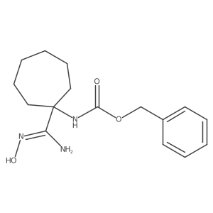 benzyl N-{1-[(Z)-N'-hydroxycarbamimidoyl]cycloheptyl}carbamate结构式