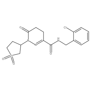 N-(2-chlorobenzyl)-1-(1,1-dioxidotetrahydrothiophen-3-yl)-6-oxo-1,4,5,6-tetrahydropyridazine-3-carboxamide结构式