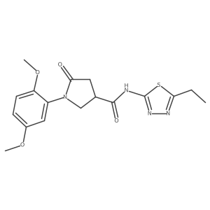 1-(2,5-dimethoxyphenyl)-N-(5-ethyl-1,3,4-thiadiazol-2-yl)-5-oxopyrrolidine-3-carboxamide Structure