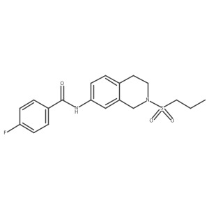 4-fluoro-N-(2-(propylsulfonyl)-1,2,3,4-tetrahydroisoquinolin-7-yl)benzamide结构式