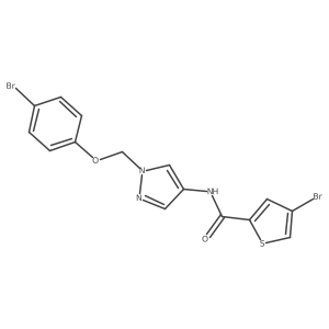 4-bromo-N-{1-[(4-bromophenoxy)methyl]-1H-pyrazol-4-yl}thiophene-2-carboxamide结构式