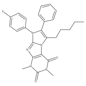 8-(4-fluorophenyl)-1,3-dimethyl-6-pentyl-7-phenyl-1H-imidazo[2,1-f]purine-2,4(3H,8H)-dione Structure